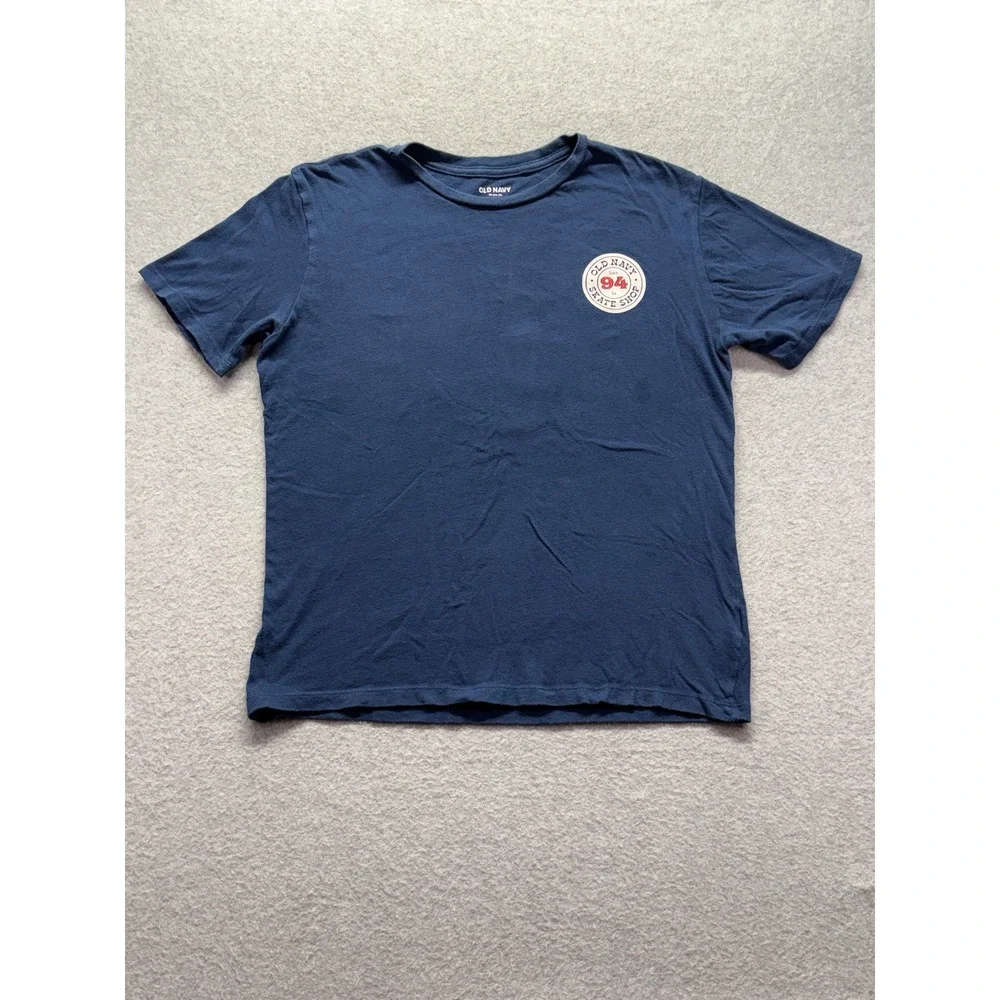 Old Navy Skate Shop Graphic Tee Navy Blue Boys XL 14-16 Short Sleeve T-Shirt